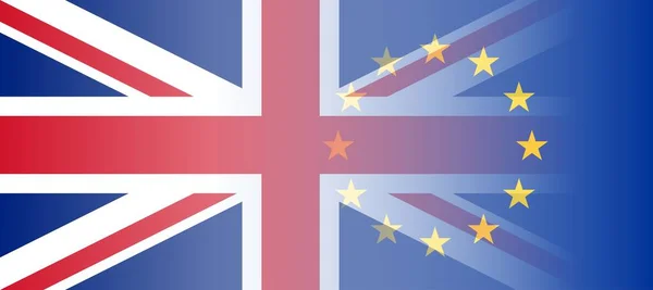 Flags United Kingdom Union Jack European Union — Stock Photo, Image