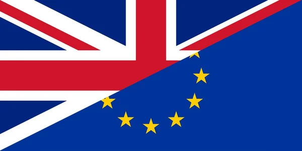 Flags United Kingdom Union Jack European Union — Stock Photo, Image