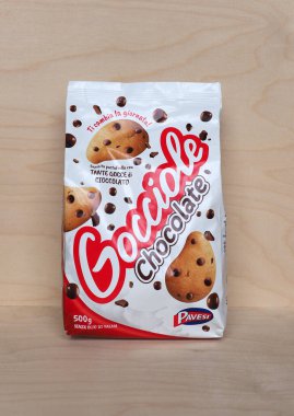 NOVARA, ITALY - CIRCA DECEMBER 2020: Packet of Pavesi chocolate biscuits