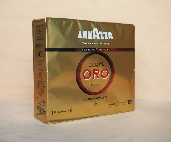 Turin Itálie Circa Prosinec 2020 Balíček Kávy Lavazza Qualita Oro — Stock fotografie