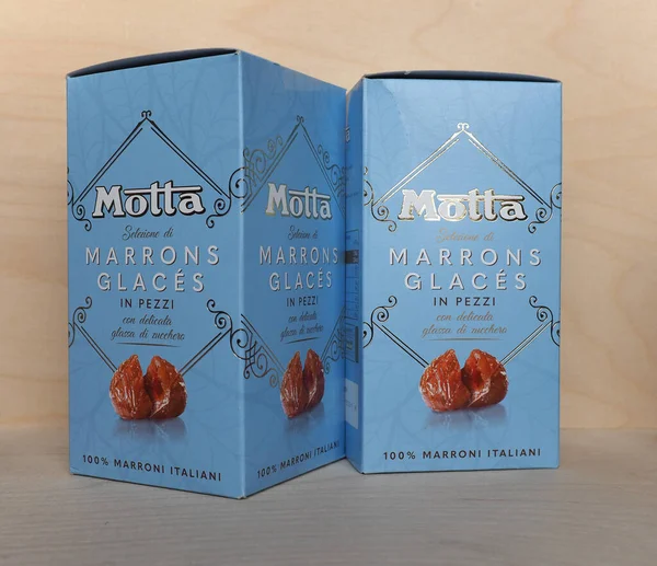 Milán Italia Circa Diciembre 2020 Paquete Motta Marrons Glaces Castañas — Foto de Stock