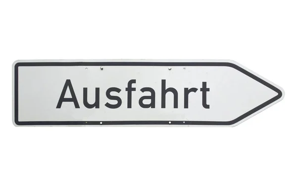 Panneau Signalisation Allemand Isolé Sur Fond Blanc Ausfahrt Traduction Sortie — Photo