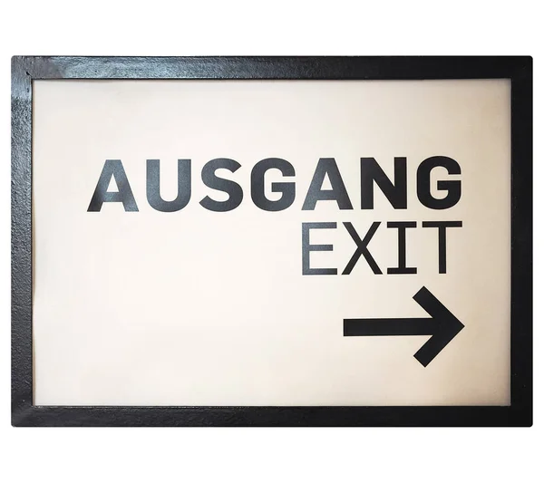 Duits Verkeersbord Geïsoleerd Witte Achtergrond Ausgang Vertaling Uitgang — Stockfoto