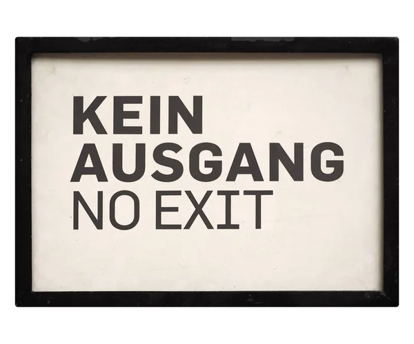 German Traffic Sign Isolated White Background Kein Ausgang Translation Exit — Stock Photo, Image