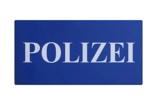 Tysk Trafikskylt Isolerad Över Vit Bakgrund Polizei Översättning Police — Stockfoto