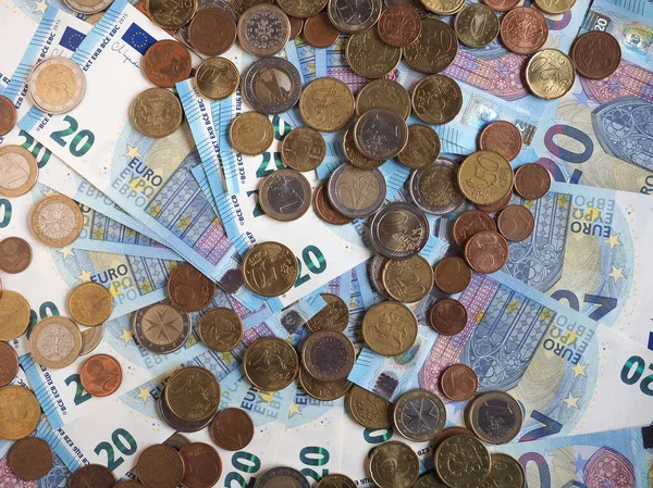 Euro Banknoten Und Münzen Eur Währung Der Europäischen Union — Stockfoto