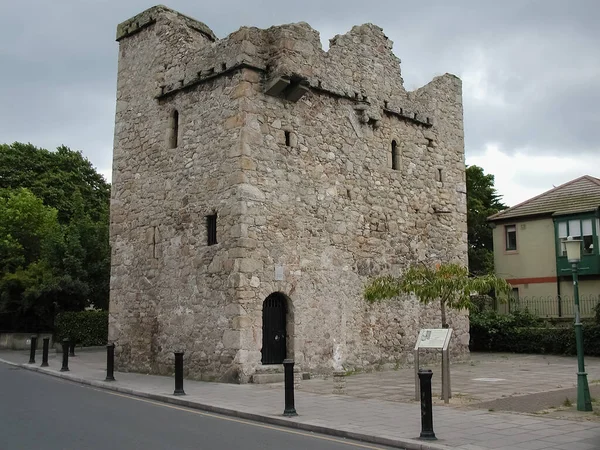 Ruiny Wieży Zamkowej Dublinie Irlandia — Zdjęcie stockowe