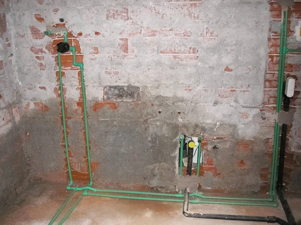 bathroom renovation works in a building site