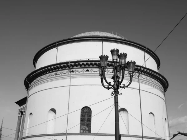 Kostel Gran Madre Turíně Itálie Černobílé — Stock fotografie