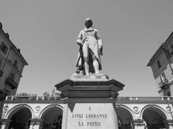 Monumento Matemático Luigi Lagrange Circa 1867 Turín Italia Blanco Negro — Foto de Stock