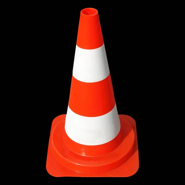 Traffic Cone Sign Black Background — Stock Photo, Image