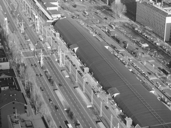 Aerial View City Turin Italy Black White — Stock Photo, Image