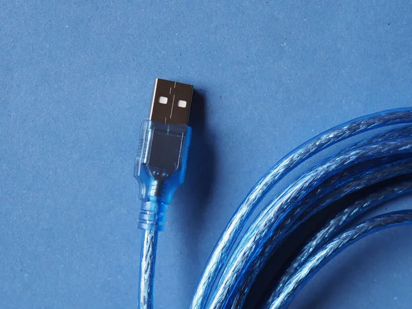 Blue Usb Universal Serial Bus Data Cable — Stock Photo, Image