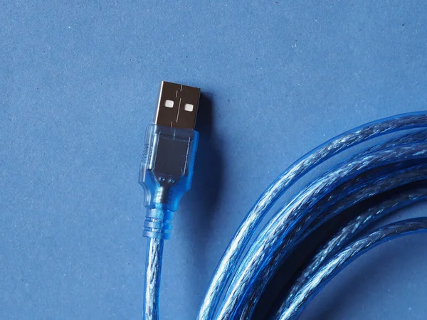 Blauwe Usb Universele Seriële Bus Datakabel — Stockfoto