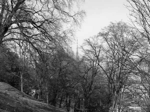 Monte Dei Cappuccini Hills Turin Itay Black White — Stock Photo, Image