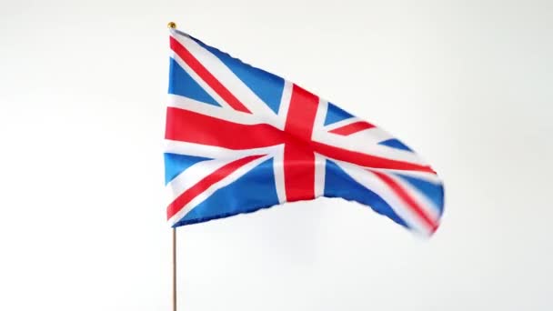 Национальный Флаг Соединенного Королевства Великобритания Юнион Джек Размахивающий Ветром — стоковое видео