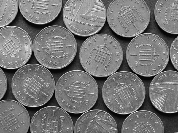 Moneda Libras Gbp Moneda Del Reino Unido Sobre Fondo Negro —  Fotos de Stock