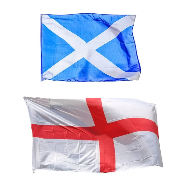 Bandeiras Scotland England Reino Unido — Fotografia de Stock