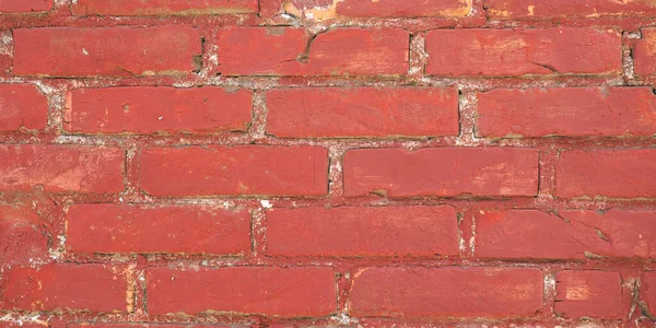 Geniş Kırmızı Tuğla Duvar Arka Plan Olarak Kullanışlı — Stok fotoğraf