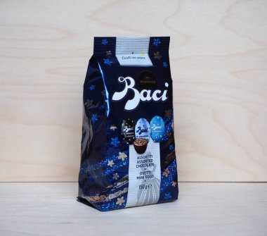 Peru, İtalya - CIRCA MAYIS 2021: Baci Perugina çikolatası paketi