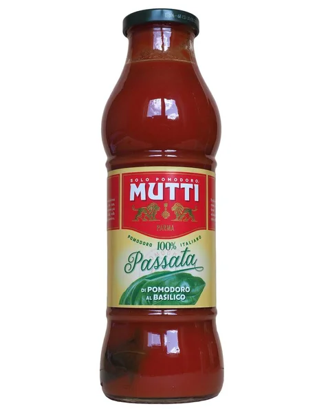 Parma Itália Circa Maio 2021 Frasco Molho Tomate Mutti — Fotografia de Stock