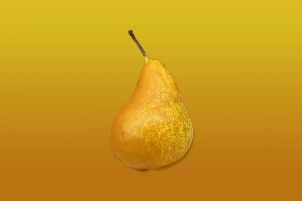 Żółty Gruszkowy Owoc Dopasowanym Tle Gradientowym — Zdjęcie stockowe
