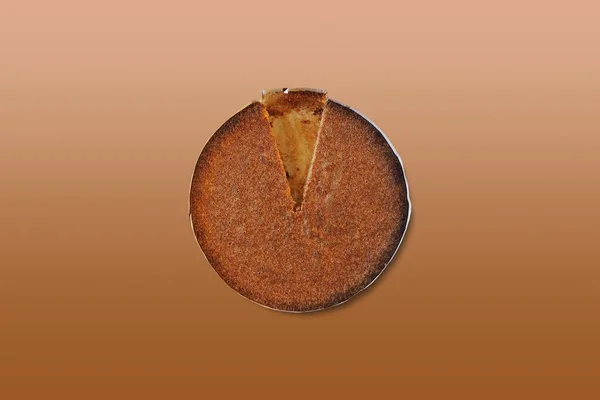 Hazelnuts Pie Matching Colour Gradient Background Copy Space — Stock Photo, Image