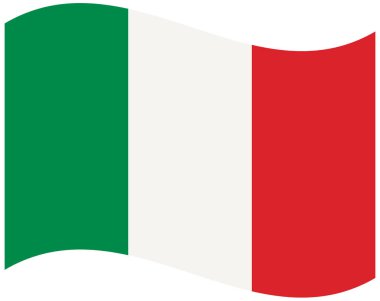 Beyaz arka planda izole edilmiş İtalya bayrağı