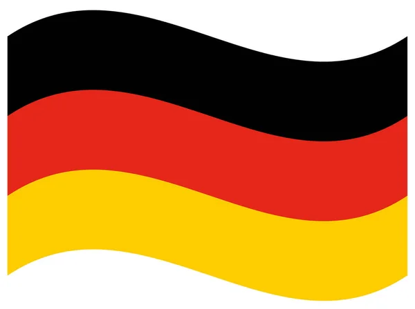 Κυματιστή Σημαία Της Γερμανίας Που Έχει Απομονωθεί Λευκό Φόντο — Φωτογραφία Αρχείου