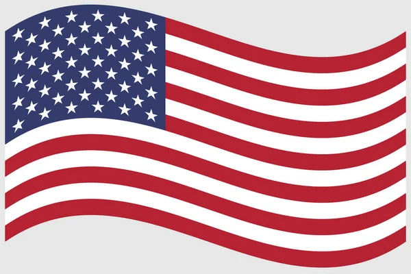 Waving Flag United States Isolated Gray Background — Stock Photo, Image