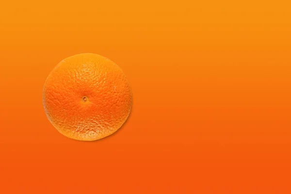 Fruta Laranja Sobre Correspondência Fundo Gradiente Cor Com Espaço Cópia — Fotografia de Stock