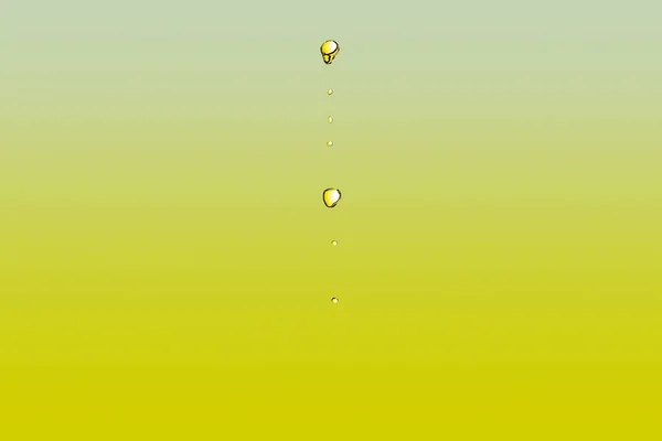 Olijfolie Druppels Gele Gradiënt Achtergrond — Stockfoto