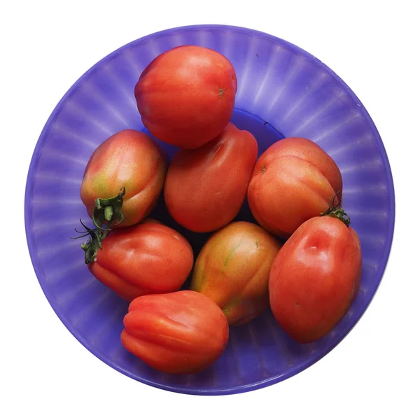 Domatesler Bilimsel Adı Solanum Lycopersicum Vejetaryen Yiyecekler — Stok fotoğraf