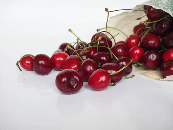 Süßkirsche Aka Wildkirsche Oder Rote Kirsche Vegetarisches Obst — Stockfoto