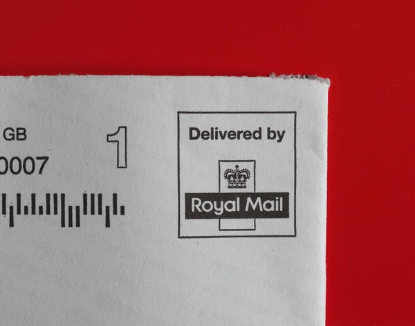 ロンドン イギリス Circa 2021年5月 切手キャンセルに使用されるロイヤルメール郵便切手メーターで配達 — ストック写真