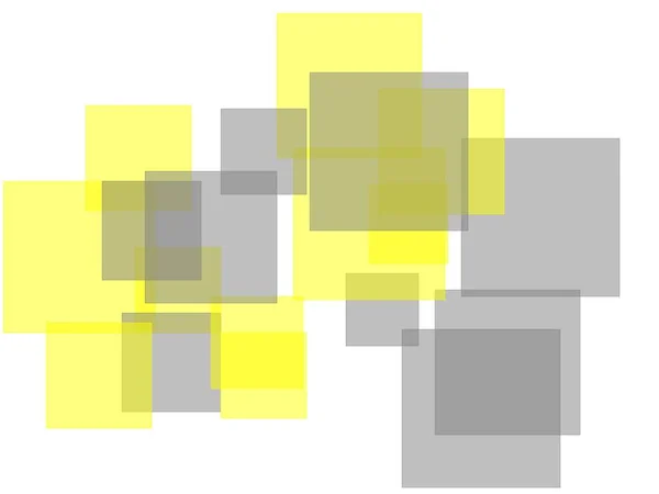 Ilustración Minimalista Abstracta Amarillo Gris Con Cuadrados Fondo Blanco —  Fotos de Stock