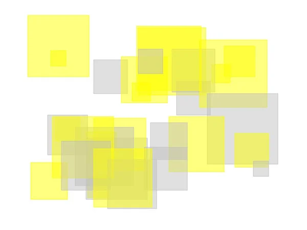 Абстрактна Мінімалістична Сіро Жовта Ілюстрація Квадратами Білим Тлом — стокове фото