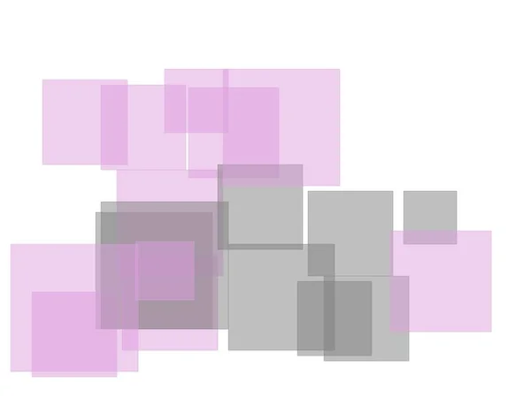 Abstract Minimalist Grey Violet Illustration Squares White Background — Stock Photo, Image