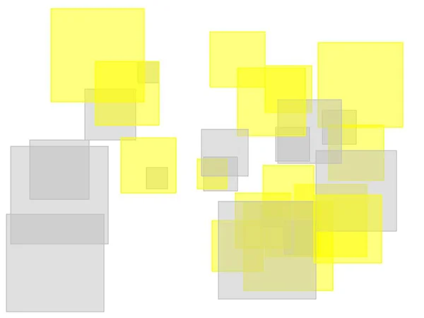 Abstract minimalist gray yellow illustration with squares and white background