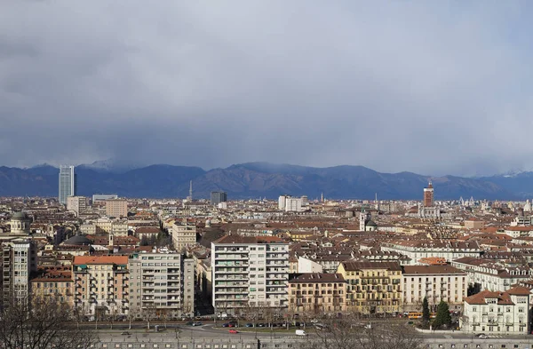 Letecký Pohled Město Turíně Itálie — Stock fotografie