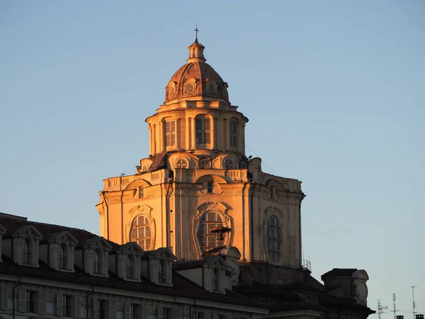 Dome Church San Lorenzo Piazza Castello Square Turin Italy — Stock Photo, Image