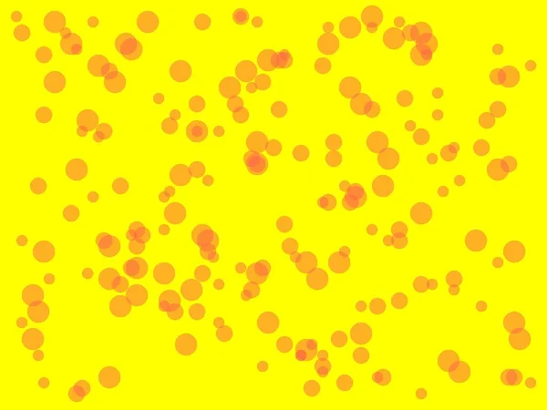 Abstraktní Minimalistická Červená Ilustrace Kruhy Žlutým Pozadím — Stock fotografie