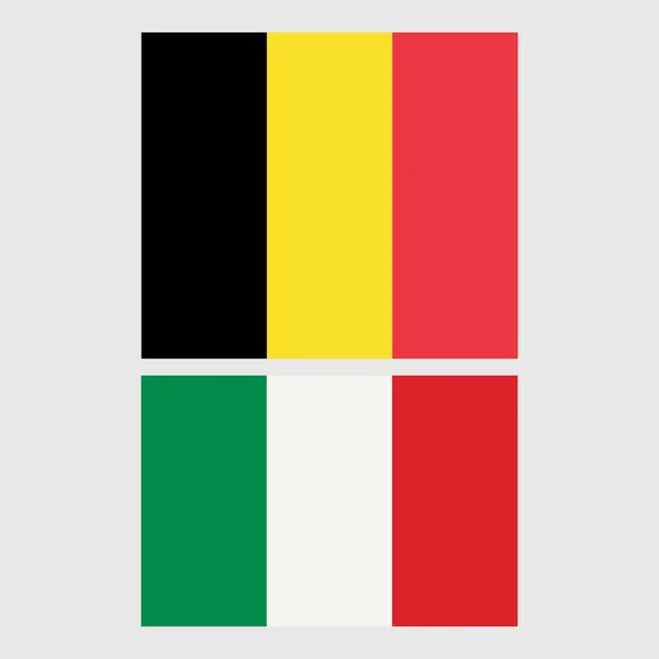 ヨーロッパにおけるベルギーとイタリアの国旗 — ストック写真