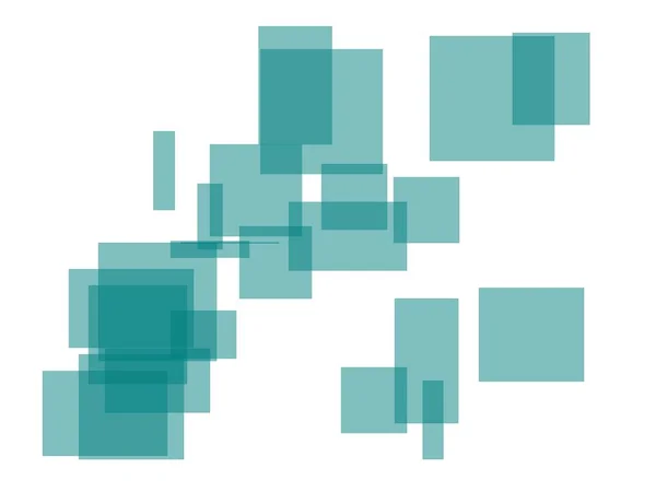 Абстрактная Минималистская Зеленая Иллюстрация Квадратами Прямоугольниками Белым Фоном — стоковое фото