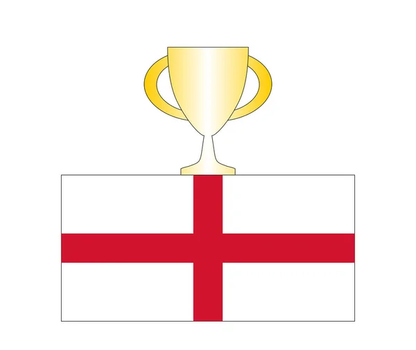 Taça Vencedor Bandeira Inglaterra Sobre Fundo Branco — Fotografia de Stock