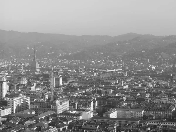 Luchtfoto Van Stad Turijn Italië Zwart Wit — Stockfoto