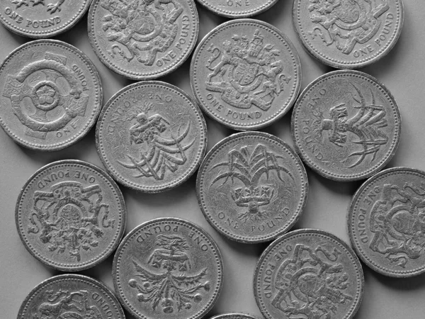 Pieniądze Monety Gbp Waluta Zjednoczonego Królestwa Moneta Nominale Funta Kolorze — Zdjęcie stockowe