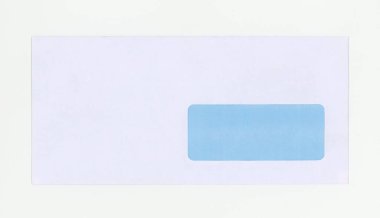 Mavi etiketli posta postası için boş kağıt zarf