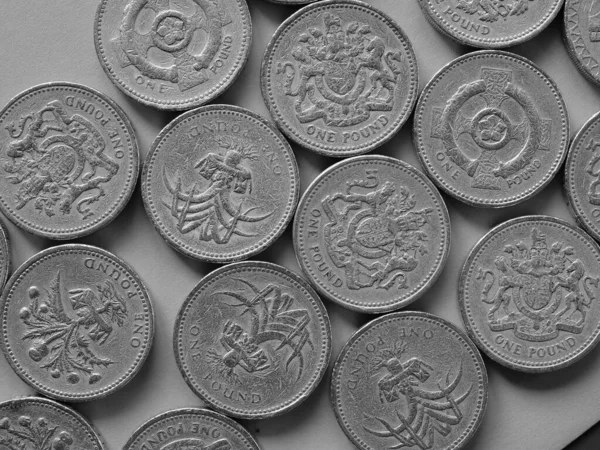 Pound Coins Money Gbp Currency United Kingdom One Pound Coin — Stock Photo, Image