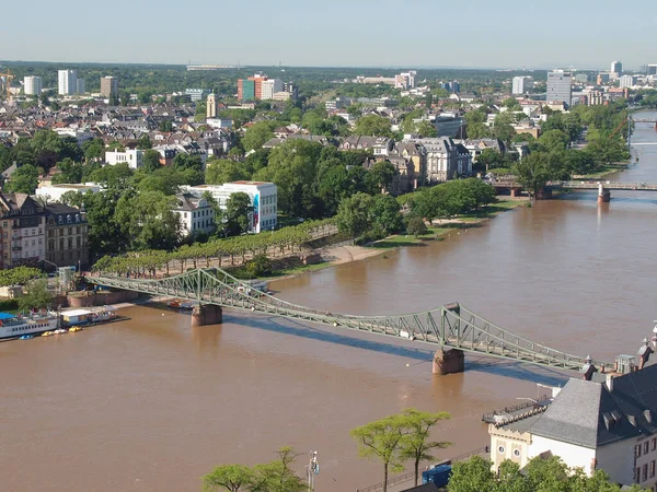 Letecký Pohled Město Frankfurt Nad Mohanem Německu — Stock fotografie